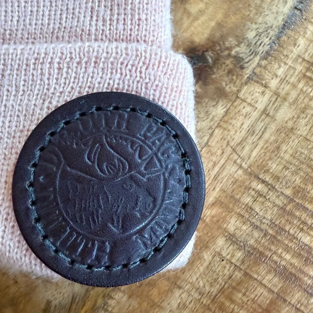 Duluth Pack Pink Knit Beanie with Leather Patch